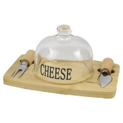 Set servire branzeturi cu tava din bambus