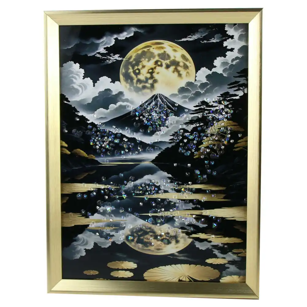 Tablou 3D cu pietricele stralucitoare 40 x 30 cm Peisaj de munte Tablou 3D cu pietricele stralucitoare 40 x 30 cm Peisaj de munte
