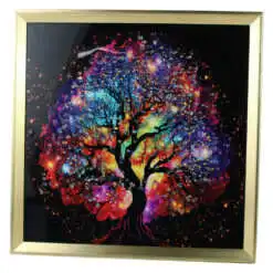 Tablou 3D cu pietricele stralucitoare 40 x 40 cm Copacul Vietii