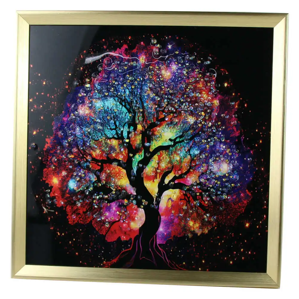 Tablou 3D cu pietricele stralucitoare 40 x 40 cm Copacul Vietii