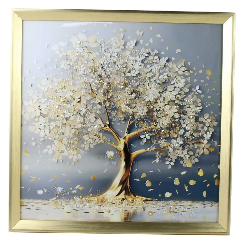 Tablou 3D cu pietricele stralucitoare 40 x 40 cm Copacul fermecat Tablou 3D cu pietricele stralucitoare 40 x 40 cm Copacul fermecat