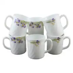 Set 6 cani din sticla opal