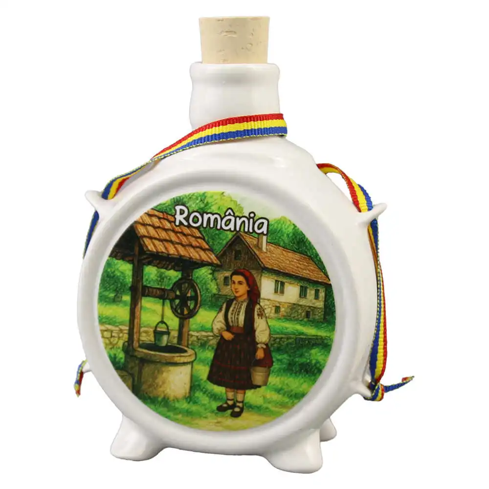 Plosca decorativa "Romania" 13 CM Plosca decorativa "Romania" 13 CM