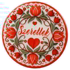 Magnet frigider ceramica "Szeretlek" 8 cm