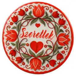 Magnet frigider ceramica "Szeretlek" 8 cm