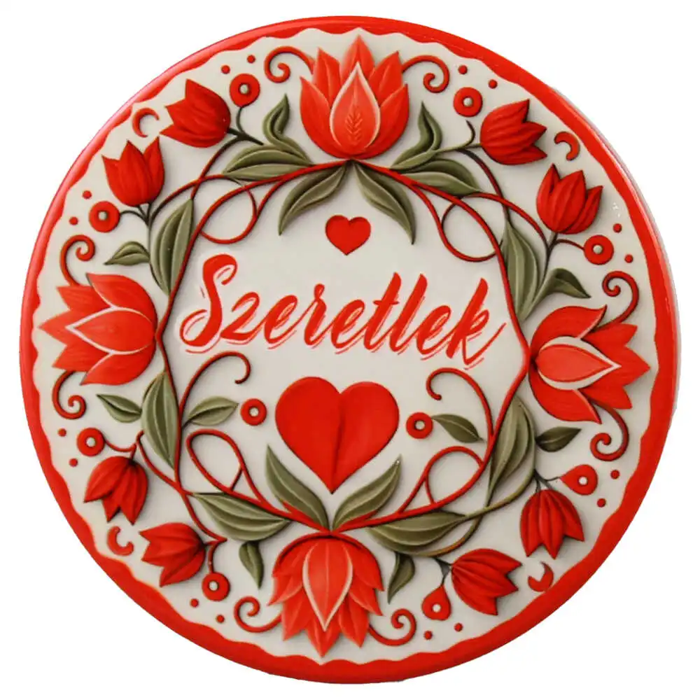Magnet frigider ceramica "Szeretlek" 8 cm Magnet frigider ceramica "Szeretlek" 8 cm