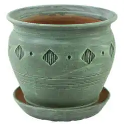 Ghiveci din ceramica cu farfurie