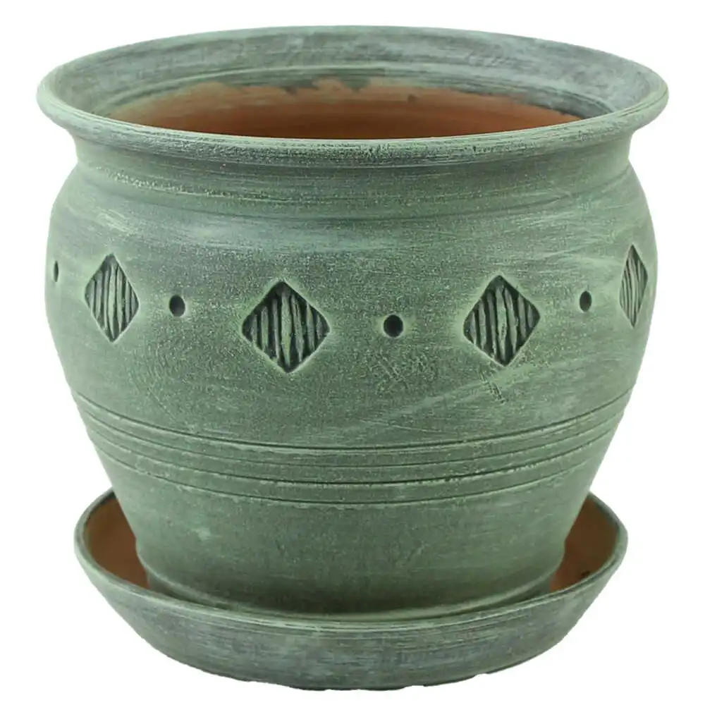 Ghiveci din ceramica cu farfurie Ghiveci din ceramica cu farfurie