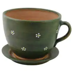 Ghiveci din ceramica cu farfurie 19x16 CM