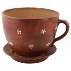 Ghiveci din ceramica cu farfurie 19x16 CM