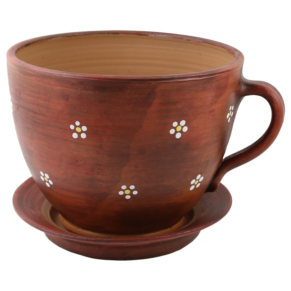 Ghiveci din ceramica cu farfurie 19x16 CM Ghiveci din ceramica cu farfurie 19x16 CM