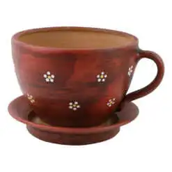 Ghiveci din ceramica cu farfurie 18x14 CM