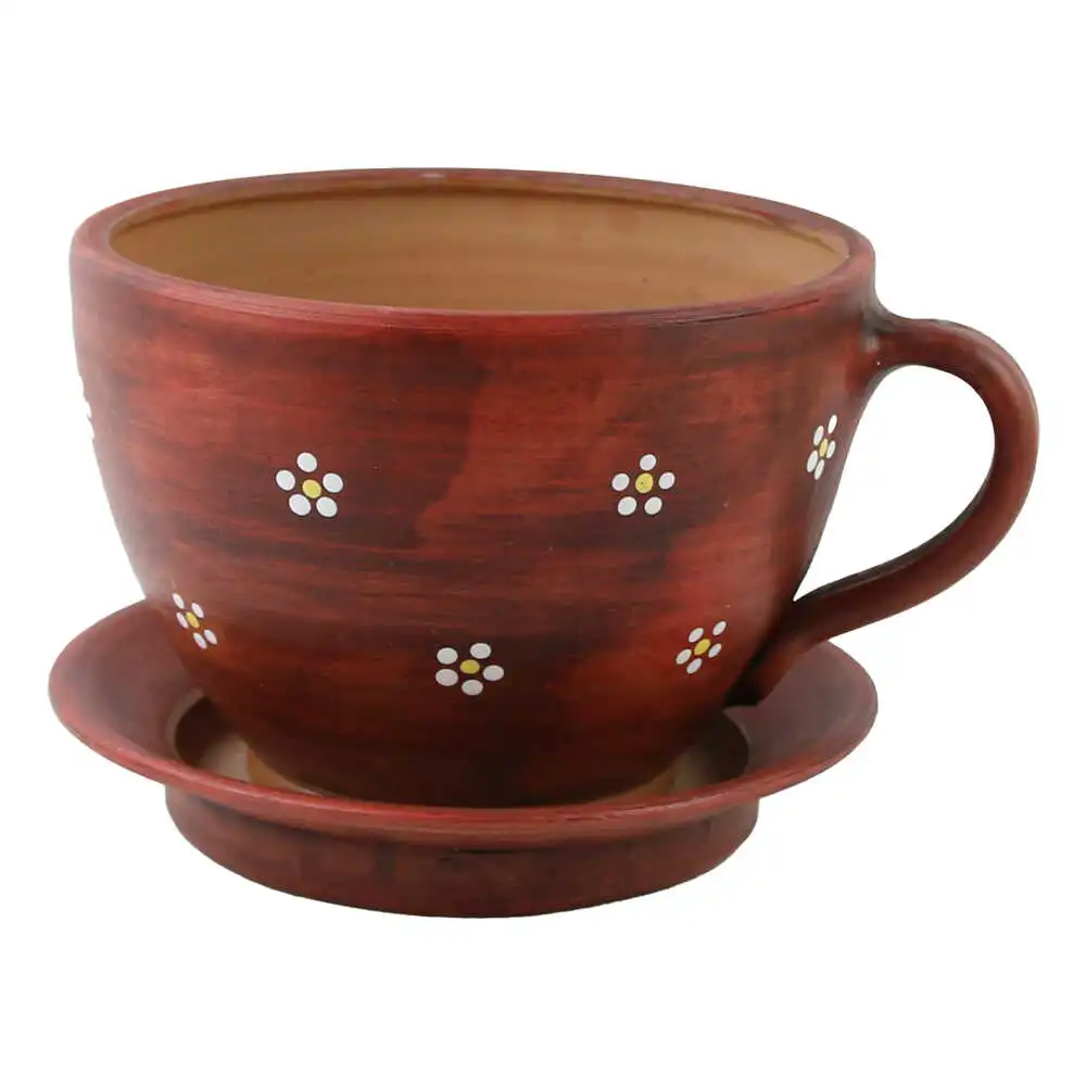 Ghiveci din ceramica cu farfurie 18x14 CM