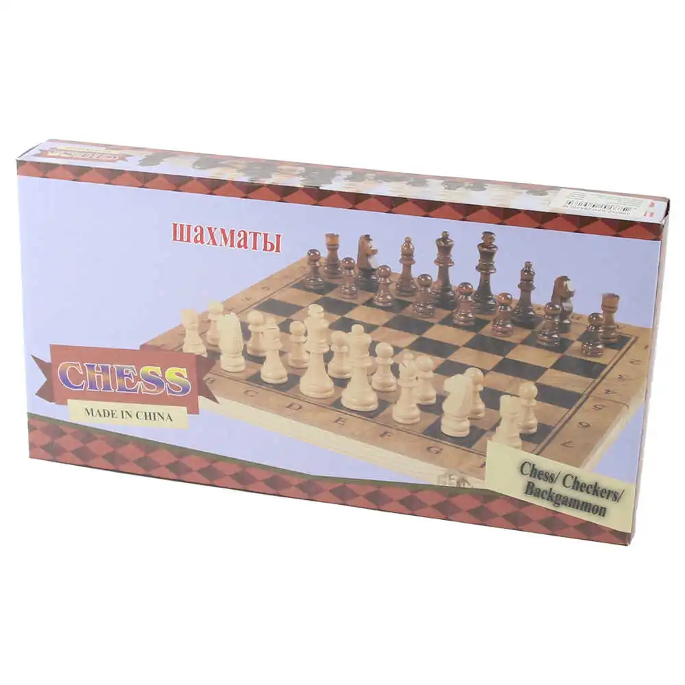 Set de jocuri din lemn 3-in-: Sah /Dame/Table Set de jocuri din lemn 3-in-: Sah /Dame/Table