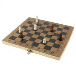 Set de jocuri din lemn 3-in-: Sah /Dame/Table
