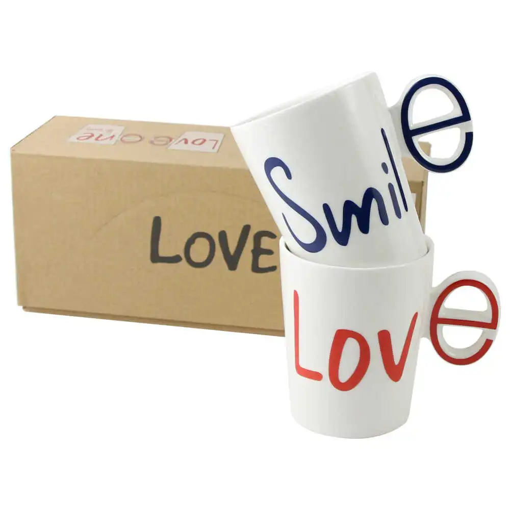 Set 2 cani din ceramica Love 300 ml Set 2 cani din ceramica Love 300 ml