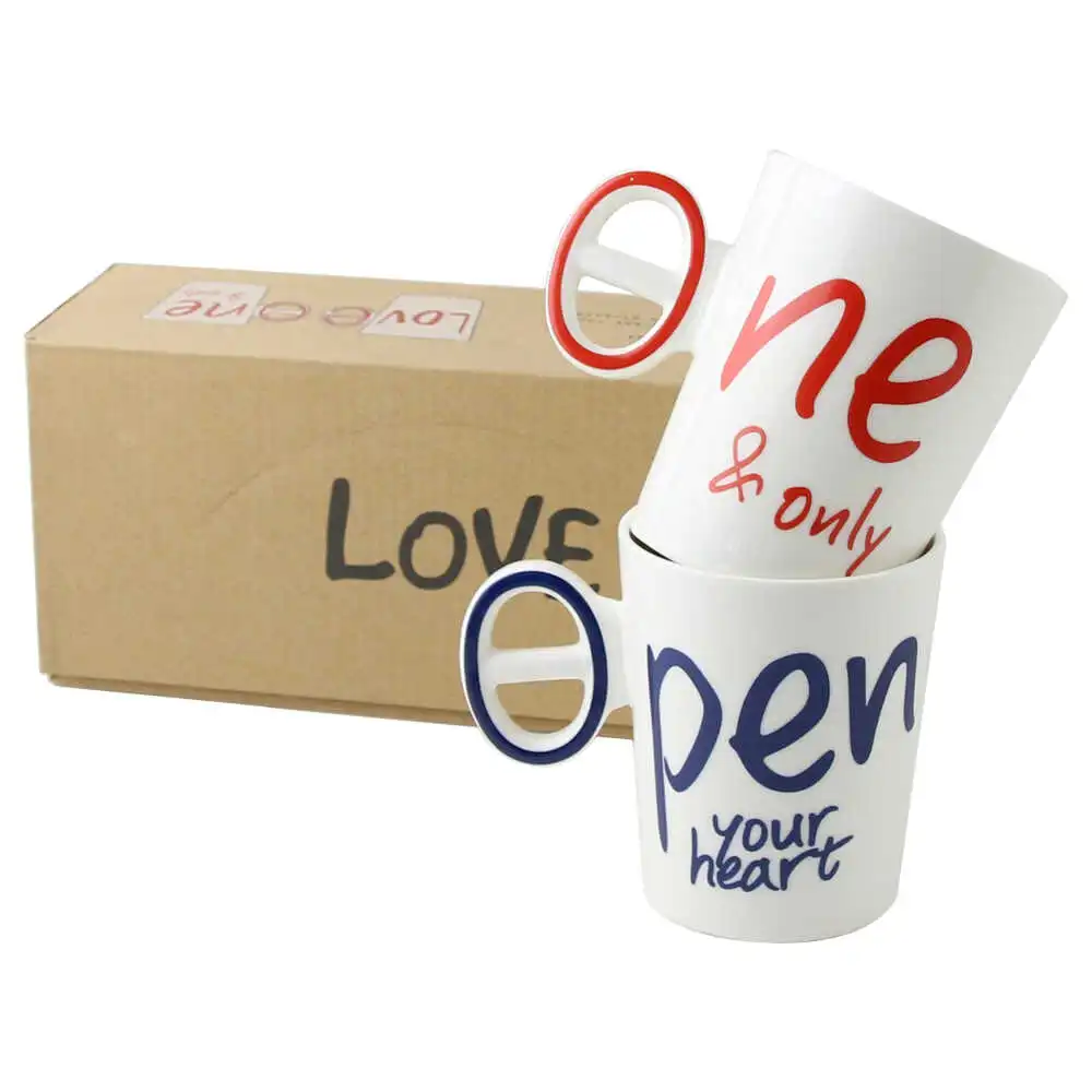 Set 2 cani din ceramica Love 300 ml Set 2 cani din ceramica Love 300 ml