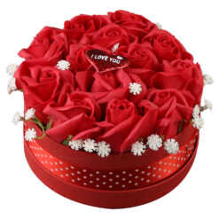 Cutie cu trandafiri de sapun "I love you" 15 cm