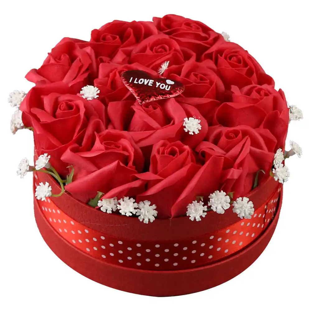 Cutie cu trandafiri de sapun "I love you" 15 cm Cutie cu trandafiri de sapun "I love you" 15 cm