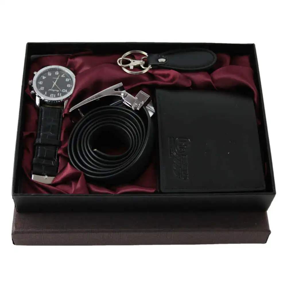 Set cadou 4 piese pentru barbati - Ceas/Portofel/Curea/Breloc Set cadou 4 piese pentru barbati - Ceas/Portofel/Curea/Breloc
