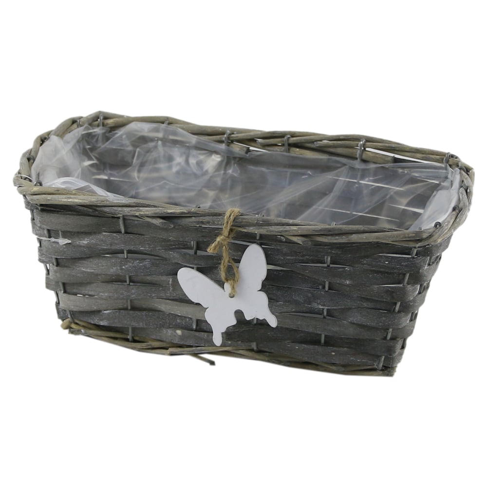 Ghiveci din rachita cu fluture 25x14x10 CM Ghiveci din rachita cu fluture 25x14x10 CM