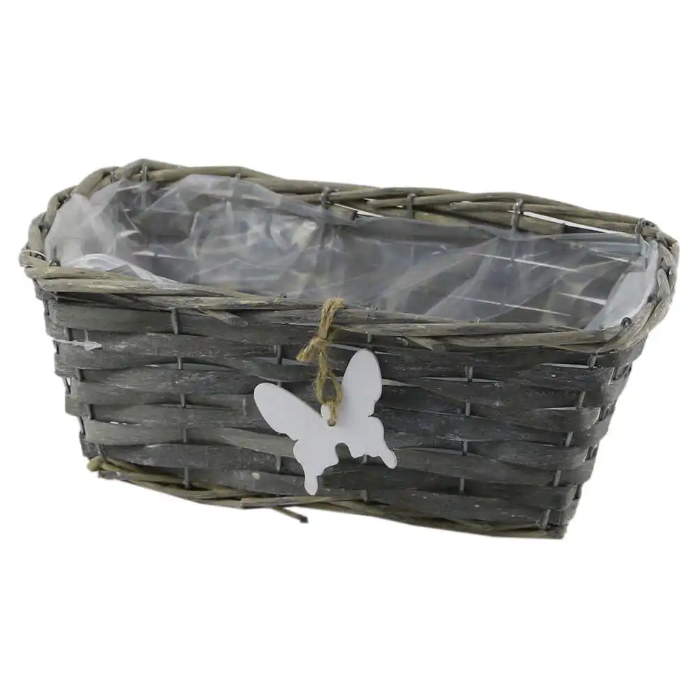 Ghiveci din rachita cu fluture 25x14x10 CM Ghiveci din rachita cu fluture 25x14x10 CM