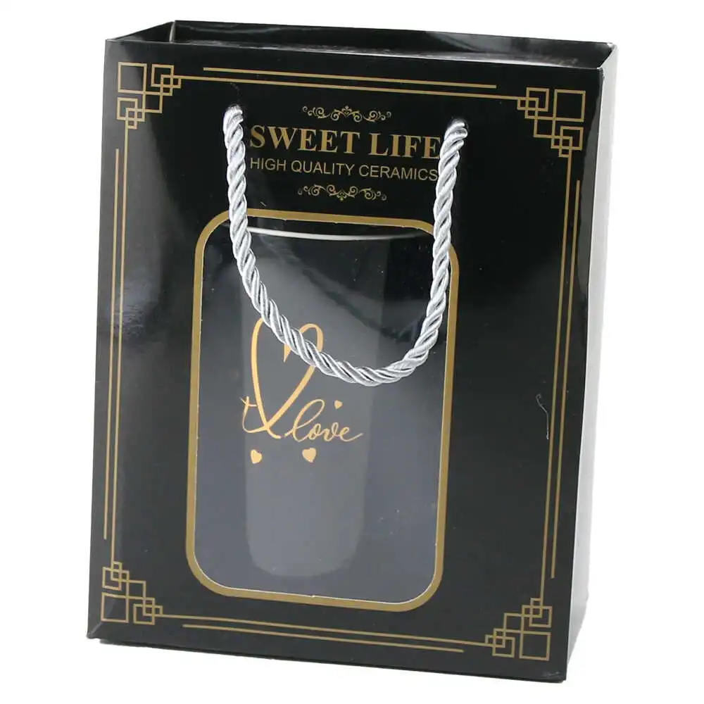 Cana ceramica cu lingurita metalica "Love"