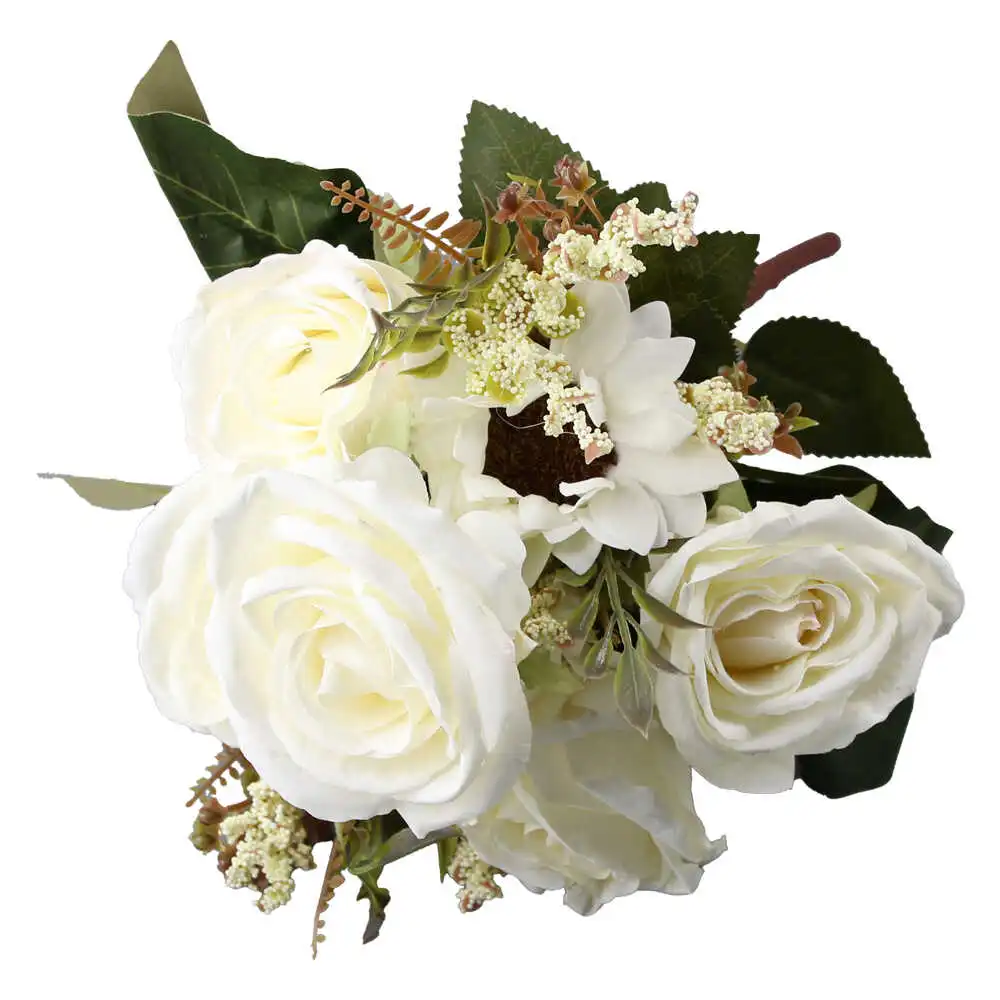 Buchet artificial cu trandafiri si bobite Buchet artificial cu trandafiri si bobite