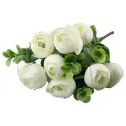 Buchet artificial cu flori si verdeata