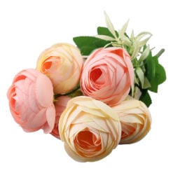 Buchet artificial cu flori si verdeata