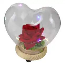 Cupola inimioara cu trandafir rosie si LED