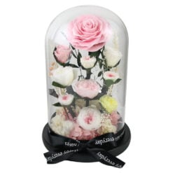 Cupola din sticla cu flori criogenate 17x26 cm