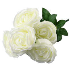 Buchet artificial cu 7 trandafiri albi