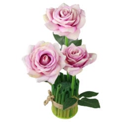 Aranjament decorativ cu trandafiri artificiale 26 cm