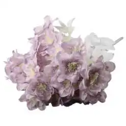 Buchet artificial cu flori si frunze albe 50 cm