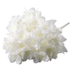 Buchet artificial cu flori si frunze albe 50 cm