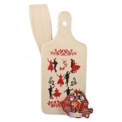 Set ustensile de bucatarie din lemn cu magnet frigider "Romania"