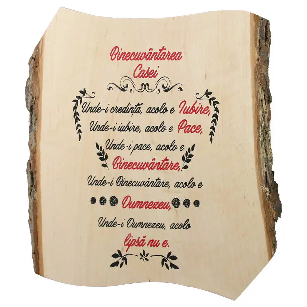 Placheta din lemn "Binecuvantarea Casei" 24x28 cm Placheta din lemn "Binecuvantarea Casei" 24x28 cm