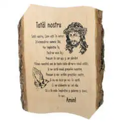 Placheta din lemn "Tatal Nostru" 22x28 cm