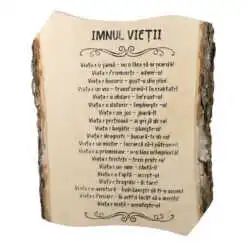 Placheta din lemn "Imnul Vietii" 23x28 cm
