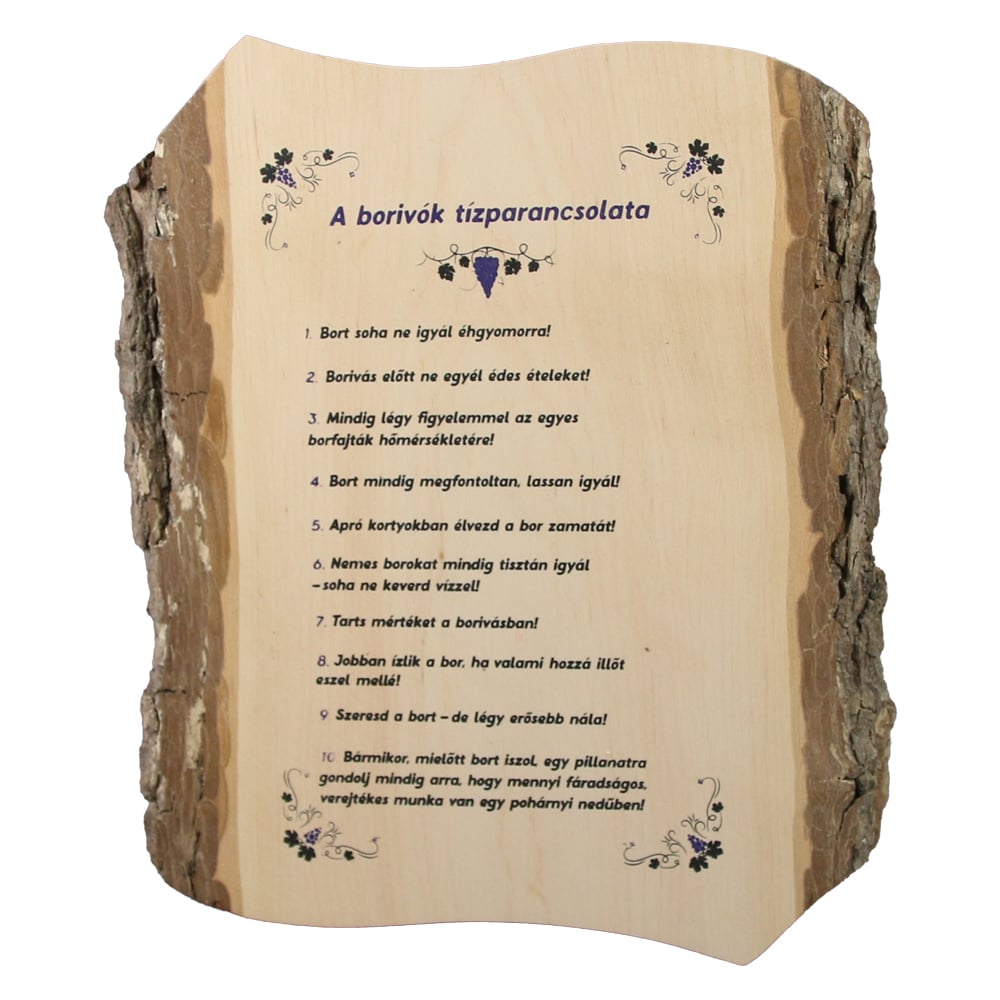 Placheta din lemn "A borivok Tizparancsolata" 24x28 cm Placheta din lemn "A borivok Tizparancsolata" 24x28 cm