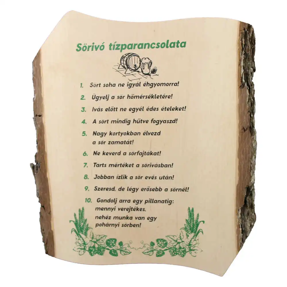 Placheta din lemn "Sorivo Tizparancsolata" 24x28 cm