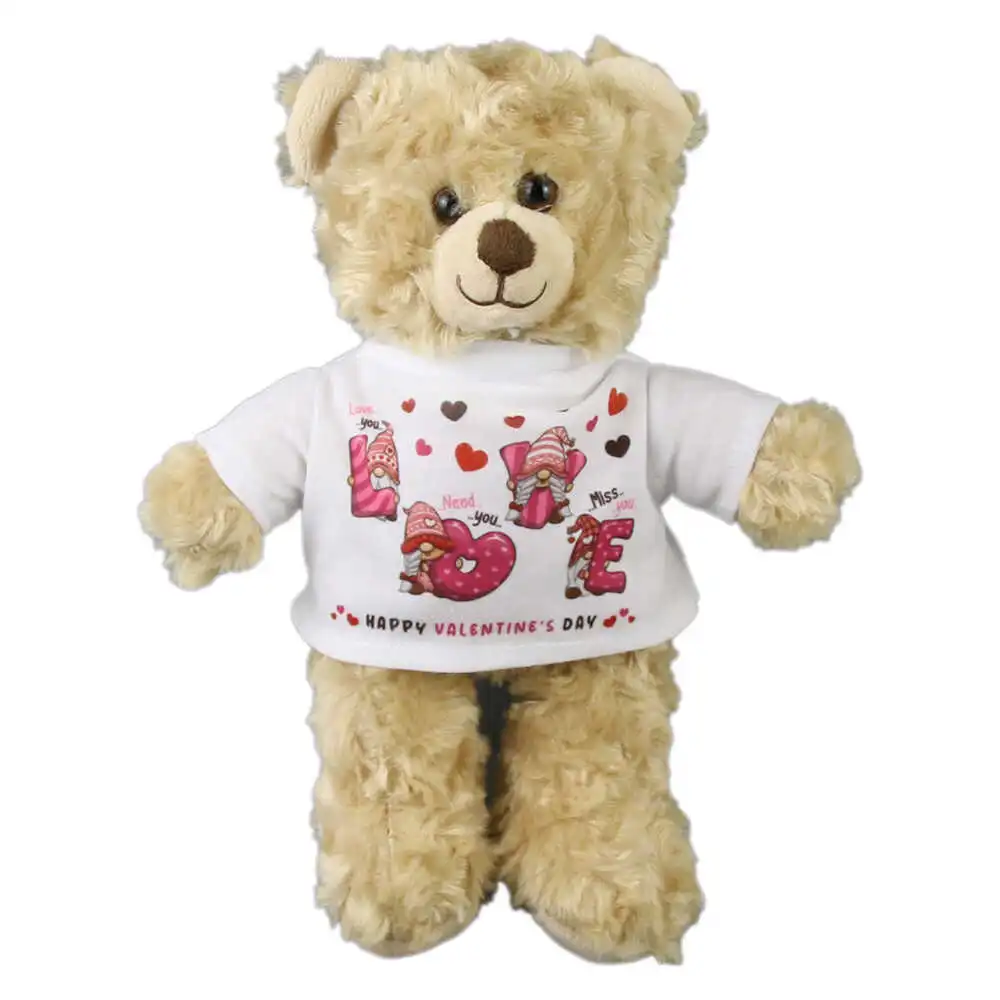 Ursulet din plus cu tricou "Love/Happy Valentine's Day" 28 cm Ursulet din plus cu tricou "Love/Happy Valentine's Day" 28 cm