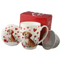 Cana portelan cu infuzor metalic si capac