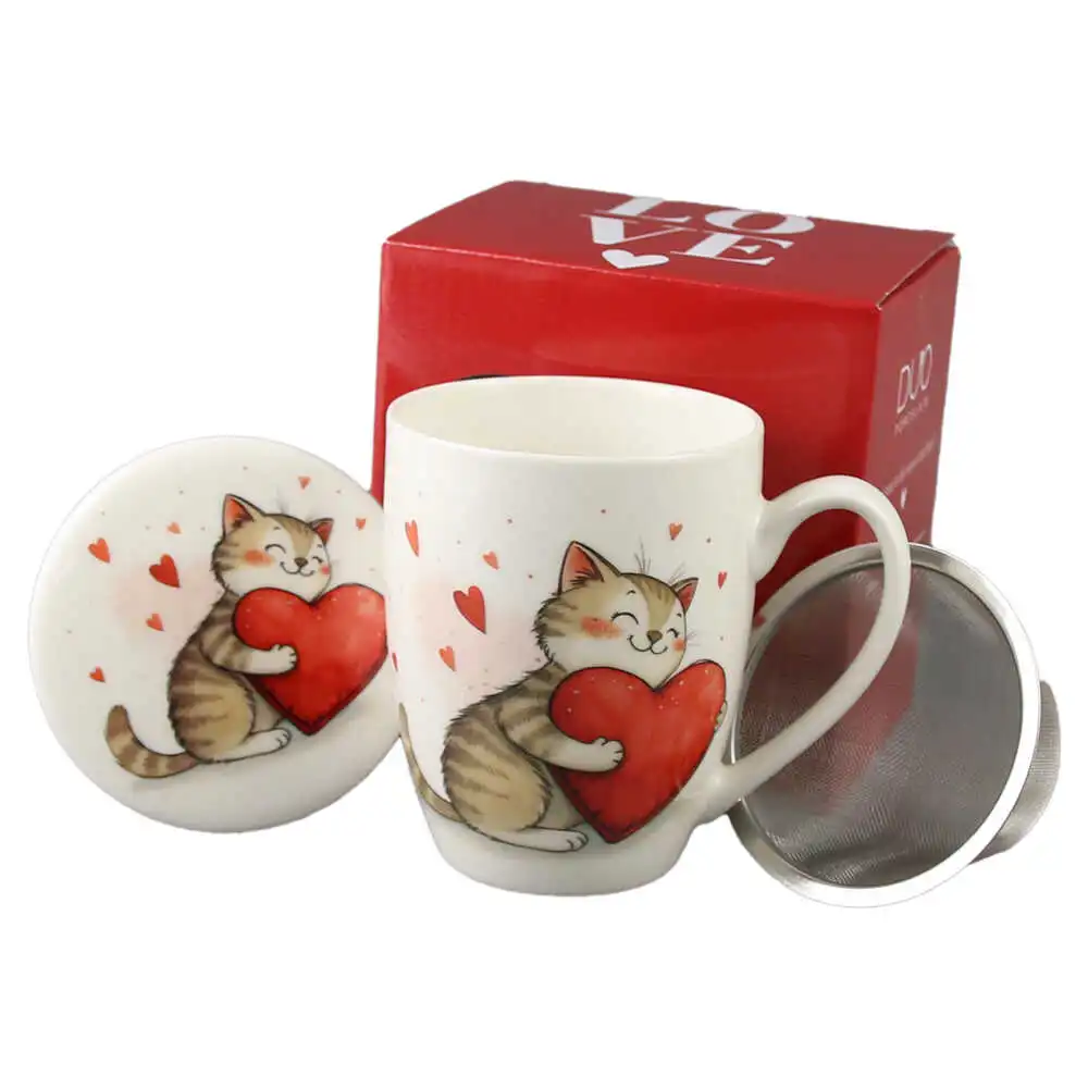 Cana portelan cu infuzor metalic si capac Cana portelan cu infuzor metalic si capac