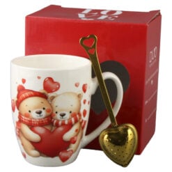 Cana portelan cu infuzor metalic inima