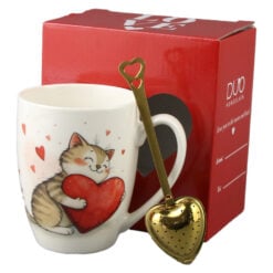 Cana portelan cu infuzor metalic inima