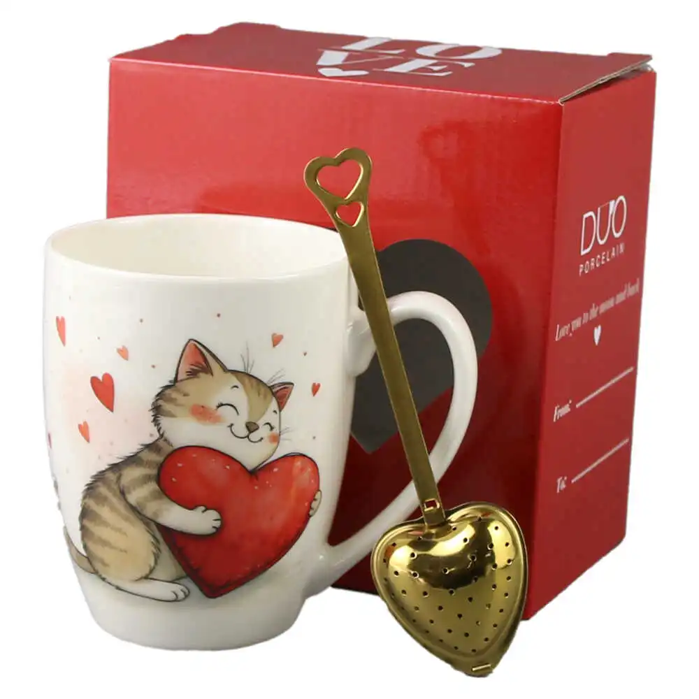 Cana portelan cu infuzor metalic inima Cana portelan cu infuzor metalic inima