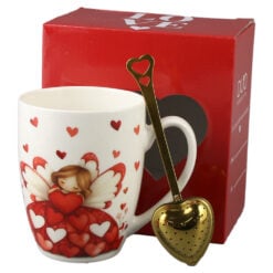 Cana portelan cu infuzor metalic inima