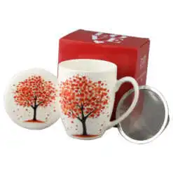 Cana portelan cu infuzor metalic si capac